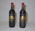 2 bouteilles Château PALMER, 1989, Margaux (base goulot)