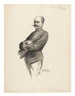 Maurice FEUILLET (Paris 1873 - 1968)
Le commandant Esterhazy
Pierre noire avec...