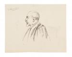 Maurice FEUILLET (Paris 1873 - 1968)
Le bâtonnier
Pierre noire
14,5 x 19,2...