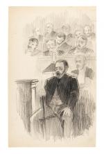 Maurice FEUILLET (Paris 1873 - 1968)
Zola au procès
Pierre noire
31,5 x...