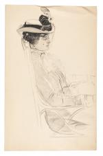 Maurice FEUILLET (Paris 1873 - 1968)
Madame Dreyfus
Pierre noire
35,8 x 23...