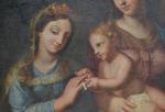 ECOLE ITALIENNE du XVIIIème
Le mariage mystique de Sainte Catherine
Huile sur...