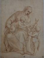 Ecole italienne du XVIème siècle 
Vierge à l'enfant avec saint...
