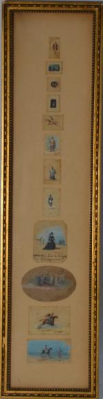 ECOLE FRANCAISE
Portraits
Ensemble de douze gouaches dans un même encadrement, l'une...