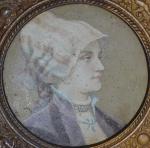 Emile Etienne ESBENS (1821-?)
Portrait de dame
Peinture sur métal en tondo...