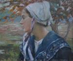 Emmy LEUZE-HIRSCHFELD (1884-1973)
Portrait de jeune bretonne
Pastel rehaussé signé en bas...