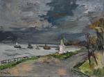Fernand HERBO (1905-1995)
Voiliers près du phare
Huile sur toile signée en...