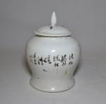 CHINE
Pot couvert en porcelaine à décor polychrome de personnages et...