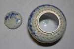 CHINE
Pot couvert en porcelaine à décor en camaïeu bleu et...