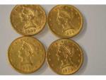 4 PIECES or 10 DOLLARS 1893- 1899- 2x1906