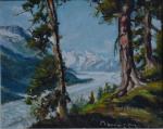 ECOLE SUISSE du XXème
Le glacier d'Aletsch
Huile sur panneau signée en...