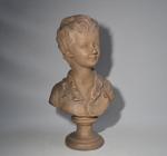 d'après Jean Antoine HOUDON (1741-1828)
Portrait en buste d'Alexandre Brongniard
Terre cuite
H.:...