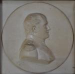 MEDAILLON en pierre à l'effigie de l'empereur Napoléon en buste...