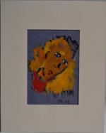 Jules PARESSANT (1917-2001)
Tête de personnage, 1998. 
Peinture sur papier monogrammée...