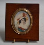 ECOLE FRANCAISE du XIXème
Portrait de dame au chapeau
Miniature à vue...