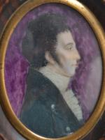 ECOLE FRANCAISE du XIXème
Portrait d'homme
Miniature à vue ovale
5.7 x 4.2...