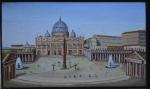 PANNEAU en micromosaïque représentant la basilique de Rome et la...