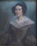 ECOLE FRANCAISE du XIXème
Portrait de dame, 
Portrait d'homme
Paire de pastels
46...