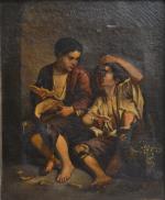 ECOLE FRANCAISE du XIXème
Les affamés
Huile sur toile
45.5 x 37 cm...