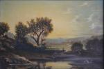 ECOLE FRANCAISE fin XIXème
Paysage fluvial
Huile sur toile
38 x 54 cm