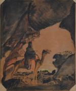 B. LOISON (XIX-XXème)
Paysage orientaliste au méhariste
Aquarelle signée en bas à...
