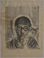 Tsuguharu FOUJITA (1886-1968)
Autoportrait
Epreuve d'artiste signée en bas à droite, justifiée...