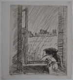 Adolphe Marie BEAUFRERE (1876-1960)
La pluie, 1911. 
Gravure monogrammée et datée...