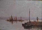 Léon ZEYTLINE (1885-1962)
Voiliers et barques de pêcheurs de retour au...