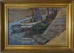 André HARDY (1887-1986)
Le Croisic, bateaux au port
Huile sur panneau signée...