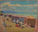 Paul MASCART (1874-1958)
Cabines de plage
Huile sur toile signée en bas...