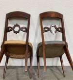 Jules LELEU (1883-1961)
Paire de chaises en bois naturel
Provenance:
- Leleu décoration,...