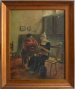 d'après Claus MEYER (1856-1919)
Dans la cuisine
Chromolithographie
57 x 46 cm (usures)