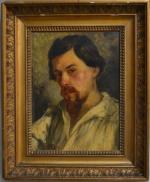 ECOLE FRANCAISE fin XIXe début XXe
Portrait d'homme
Huile sur toile monogrammée...