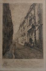 René PINARD (1883-1938)
La rue Kervégan à Nantes
Estampe 
89 x 58...