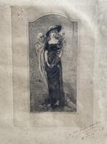 Jules Armand HANRIOT (1853-1930)
Sarah Bernardt
Gravure signée et titrée
24 x 16...