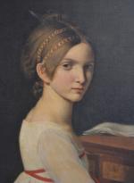 ECOLE FRANCAISE, vers 1810 
Jeune fille au piano 
Toile 
Hauteur...