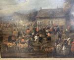 ECOLE HOLLANDAISE du XVIIIème
Kermesse de village
Huile sur toile
103 x 150.5...