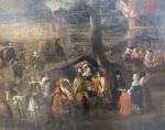 ECOLE HOLLANDAISE du XVIIIème
Kermesse de village
Huile sur toile
103 x 150.5...