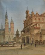 François STROOBANT (1819-1916)
Cracovie, place du Vieux marché
Aquarelle signée en bas...