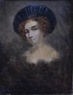 ECOLE FRANCAISE du XIXème
Portrait de dame au chapeau
Huile sur toile...