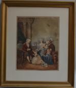 ECOLE FRANCAISE du XIXème
Portrait d'une famille dans un salon de...