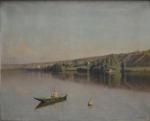 Émile Louis FOUBERT (1848-1911)
Barque sur la Loire, 1898. 
Huile sur...