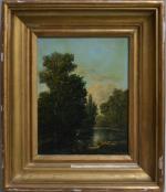 Hippolyte PRADELLES (1824-1913)
Barque sur le ruisseau
Huile sur toile signée en...