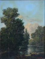Hippolyte PRADELLES (1824-1913)
Barque sur le ruisseau
Huile sur toile signée en...