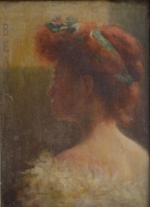 ECOLE ESPAGNOLE début XXème
Béatrix, 1904. 
Huile sur toile signée, datée...