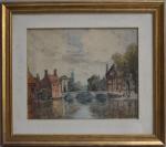 FRANK-BOGGS (1855-1926)
Bruges, le béguinage
Aquarelle signée et située en bas à...