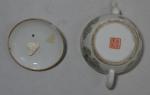 CHINE
Verseuse couverte en porcelaine à décor polychrome
H.: 7.5 cm (petits...