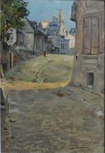 Thomas MAISONNEUVE (XIX-XXème)
Rue de la Bourdonnaye, 1907. 
Huile sur carton...