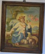 ECOLE FRANCAISE du XIXème
Allégorie
Huile sur toile
36 x 29.5 cm (restaurations)