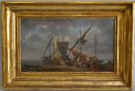 François DUVAL (1776-1854)
Le retour des pêcheurs, 1820
Huile sur toile signée...
